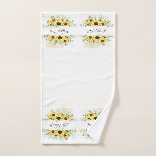 Herfst Sunflower lijst met aanpasbare tekst Bad Handdoek (Handdoek)