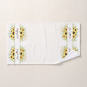 Herfst Sunflower lijst met aanpasbare tekst Bad Handdoek (Handdoek)