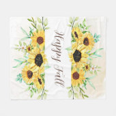 Herfst Sunflower lijst met aanpasbare tekst Fleece Deken (Voorkant (Horizontaal))