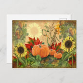 Herfst Sunflower Pumpkin Autumn Briefkaart (Voorkant / Achterkant)