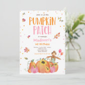 Herfst Sunflower Pumpkin Birthday Pumpkin Patch Kaart (Staand voorkant)