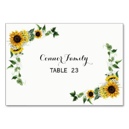Herfst Sunflower Rustic Barn Wedding Table Kaart