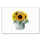 Herfst Sunflower Rustic Barn Wedding Table Kaart (Achterkant)