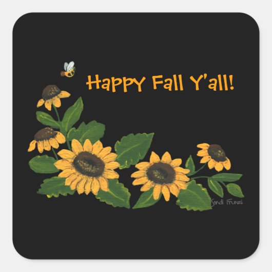 Herfst Sunflower Sticker (Voorkant)