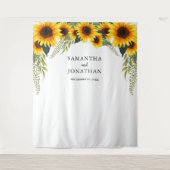 Herfst Sunflower Weddenschap Foto Booth Backdrop Wandkleed (Voorkant)