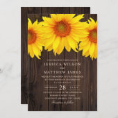 Herfst Sunflower Wedding Rustic Country Barn Kaart (Voorkant / Achterkant)