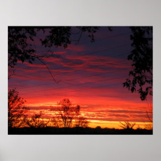 Herfst Sunrise Poster