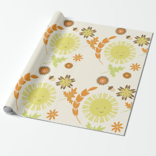 Herfst Sunshine Autumn Birthday Party Cadeaupapier