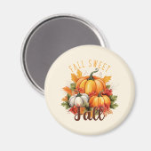 Herfst Sweet Herfst - Herfstpompoenen & bladeren Magneet (Voorkant / Achterkant)