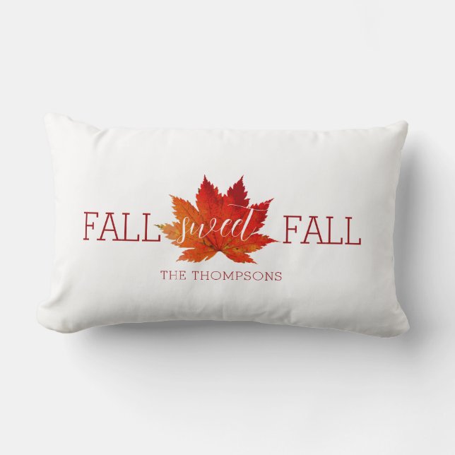 Herfst Sweet Herfst Red Autumn Maple Leaf Sierkuss Kussen (Voorkant)