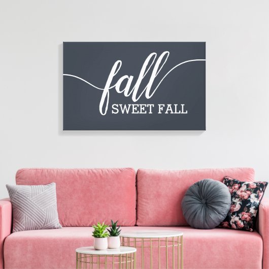 Herfst Sweet Herfst Script Canvas Afdruk (Insitu (Woonkamer))