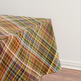 Herfst Sycamore Bruin, Groen en Blauw Plaid Tafelkleed