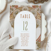 Herfst Tafelnummers  Art Nouveau bruiloft