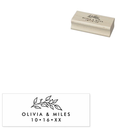 Herfst tak bruiloft rubberstempel (Gestempeld)