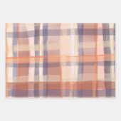 Herfst tartan plaid beige sinaasappel pruim check inpakpapier vel (Voorkant 2)