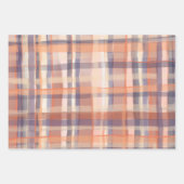 Herfst tartan plaid beige sinaasappel pruim check inpakpapier vel (Voorkant)