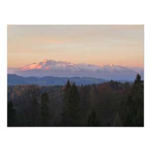 Herfst Tatra uitzicht bij zonsopgang van Beskid Sa Foto Afdruk