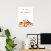 Herfst Teddy Bear Baby shower Welkomstbord Poster (Thuiskantoor)