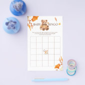 Herfst Teddy Bear BINGO Baby shower Spel Flyer (Enkel)