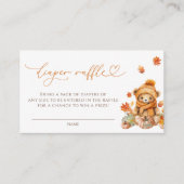 Herfst Teddy Bear Luier Raffle ticket Informatiekaartje (Voorkant)