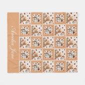 Herfst Teddybeer Baby Patchwork Fleece Deken (Voorkant (Horizontaal))