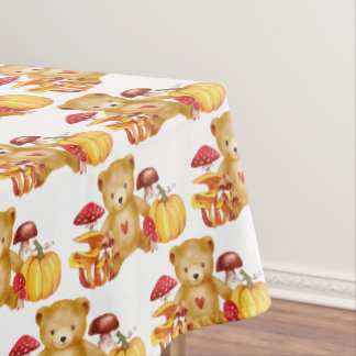 Herfst Teddybeer en Paddestoel Wonderland Tafelkleed