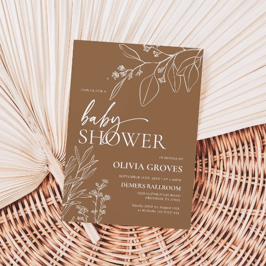 Herfst terracotta Baby shower Kaart