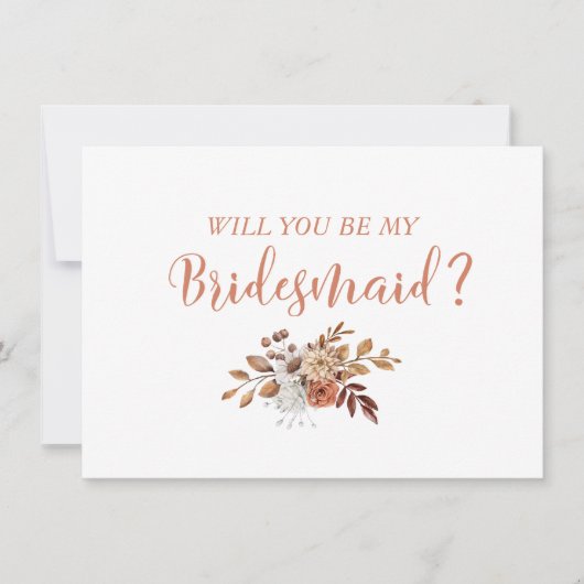 Herfst Terracotta Bloemen Bruidsmeisje Voorstel (Voorkant)