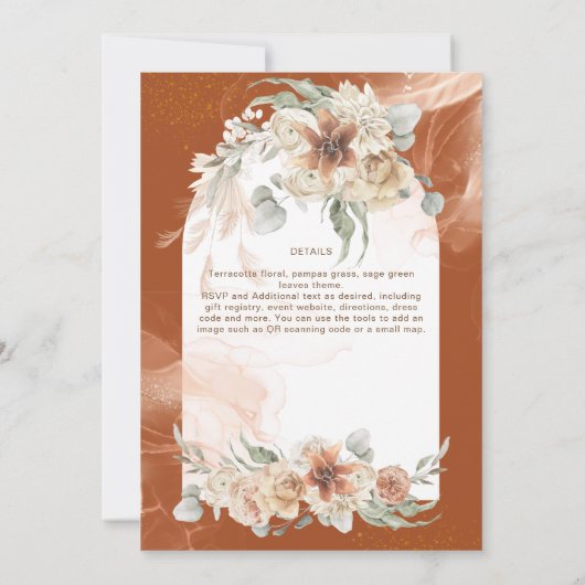 Herfst Terracotta Bloemengruis Pampasgras BRUIDSSC (Achterkant)