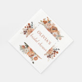 Herfst Terracotta bloemenrustiek Vrijgezellenfeest Servet (Hoek)