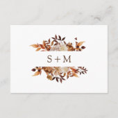 Herfst Terracotta Botanical Wedding Reception Informatiekaartje (Achterkant)