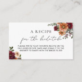 Herfst Terracotta Bourgondië Floral Bridal Recept Informatiekaartje (Voorkant)