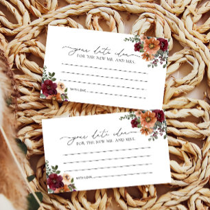 Herfst Terracotta Bourgondië Floral Date Nachtidee Informatiekaartje