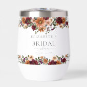 Herfst Terracotta Burgundy Floral Vrijgezellenfees (Voorkant)