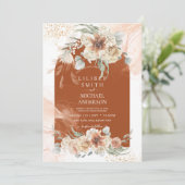 Herfst Terracotta Floral Pampas Grass WEDDING (Staand voorkant)