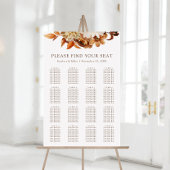 Herfst Terracotta Floral Wedding Seating Chart Poster