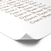 Herfst Terracotta Floral Wedding Seating Chart Poster (Hoek)