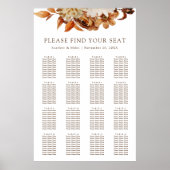 Herfst Terracotta Floral Wedding Seating Chart Poster (Voorkant)