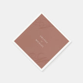 Herfst Terracotta Modern Edge Elegant Monogram Servet (Hoek)