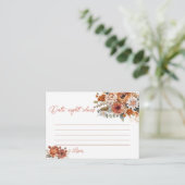 Herfst Terracotta Rustische Bruiloft Datum Spel Informatiekaartje (Staand voorkant)