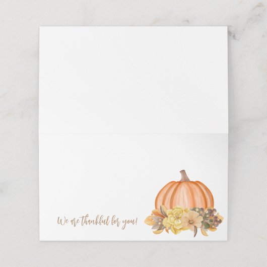 Herfst Thanksgiving Bloemen Pompoen (Buitenkant ongevouwen)