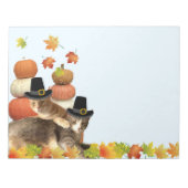 Herfst / Thanksgiving Cat Note Pad Notitieblok (Voorkant)