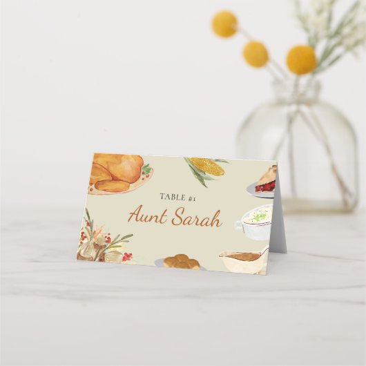  Herfst Thanksgiving Dinner Table Plaatskaarten (Voorkant)