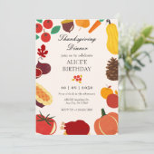 Herfst Thanksgiving eten uitnodiging (Staand voorkant)