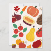 Herfst Thanksgiving eten uitnodiging (Achterkant)