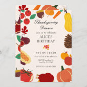 Herfst Thanksgiving eten uitnodiging (Voorkant / Achterkant)