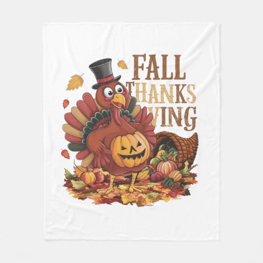 herfst THANKSGIVING Fleece Deken (Voorkant)