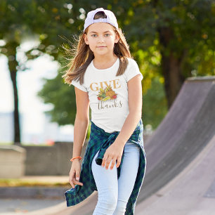 Herfst Thanksgiving Geef Bedankt Typografie T-shirt