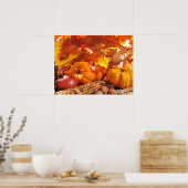 Herfst Thanksgiving Harvest - Pumpkins, Corn, Appl Poster (Keuken)