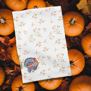 Herfst Thanksgiving Kalkoen Pompoen Wagon Theedoek